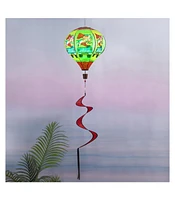 Welcome Summer Truck Solar Lit Burlap Balloon Spinner