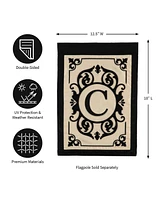 Evergreen Flag Cambridge Chic Letter C Monogram Applique Garden Flag - 12.5" Wide x 18" High