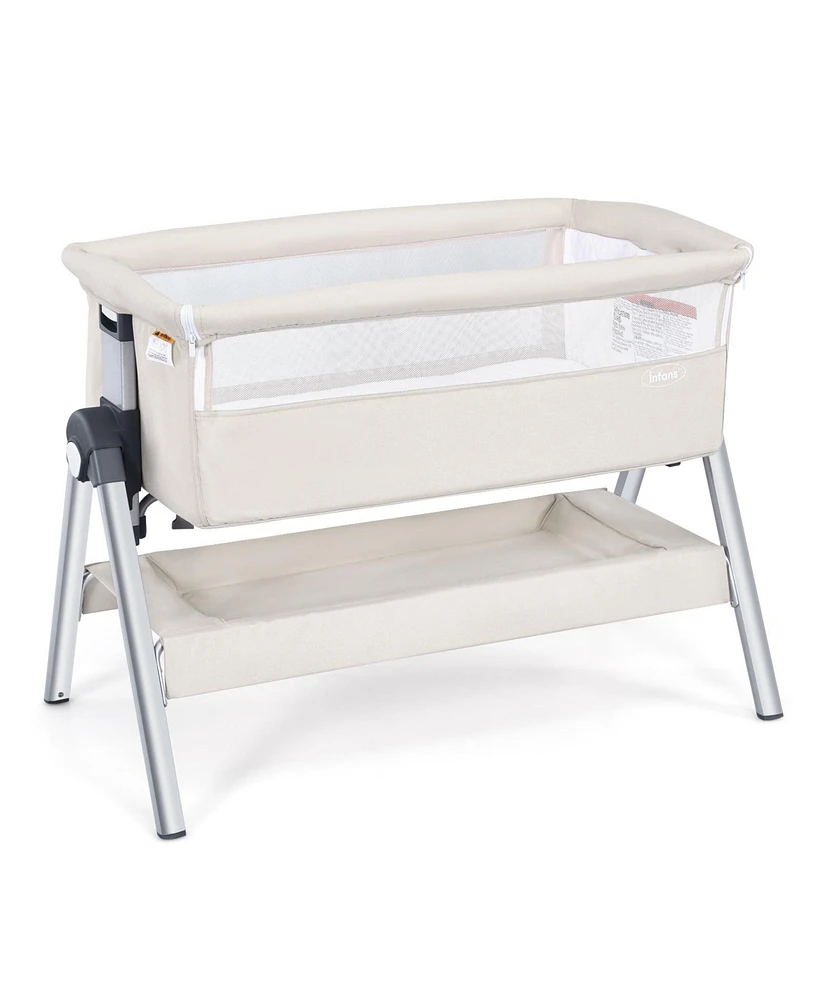 Portable Baby Bedside Sleeper with Adjustable Heights and Angle