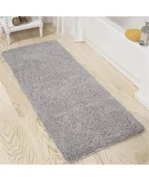 Lavish Home 2 by 5 ft. Memory Foam Shag Bath Mat, Grey