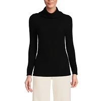 Lands' End Women's Long Sleeve Wide Rib Cowl Neck Tee