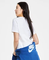 Nike Women's Sportswear Club French Terry Graphic Crewneck Fleece Sweatshirt