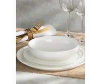 Euro Ceramica Lafayette St. 12 Pc Fine Bone China Dinnerware Set, Service for 4