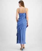 Lucy Paris Women's Daria Bias-Ruffled Maxi Slip Dress