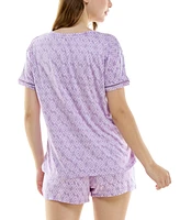 Roudelain Women's 2-Pc. Printed Short Pajamas Set