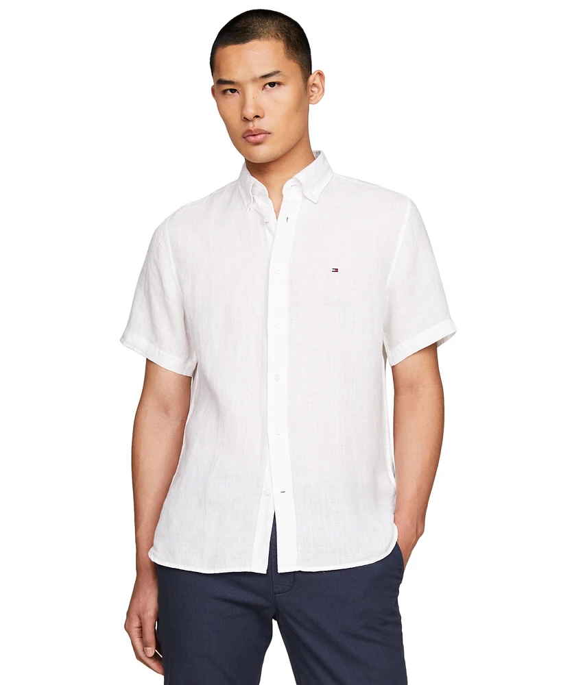 Tommy Hilfiger Men's Regular-Fit Linen Short-Sleeve Shirt