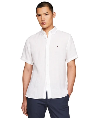 Tommy Hilfiger Men's Regular-Fit Linen Short-Sleeve Shirt