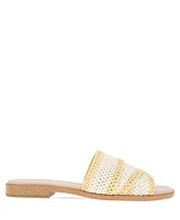 BCBGeneration Women's Lileen Slip-On Woven Raffia Flat Sandals