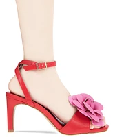 BCBGeneration Women's Toori Ankle Strap Buckle Floral High Heel Dress Sandals