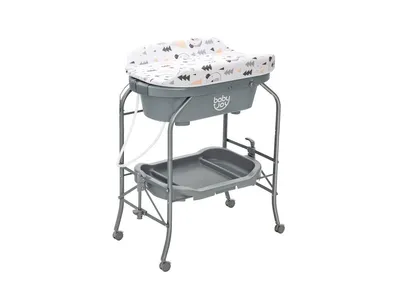 Portable Baby Changing Table with Storage Basket and Shelves
