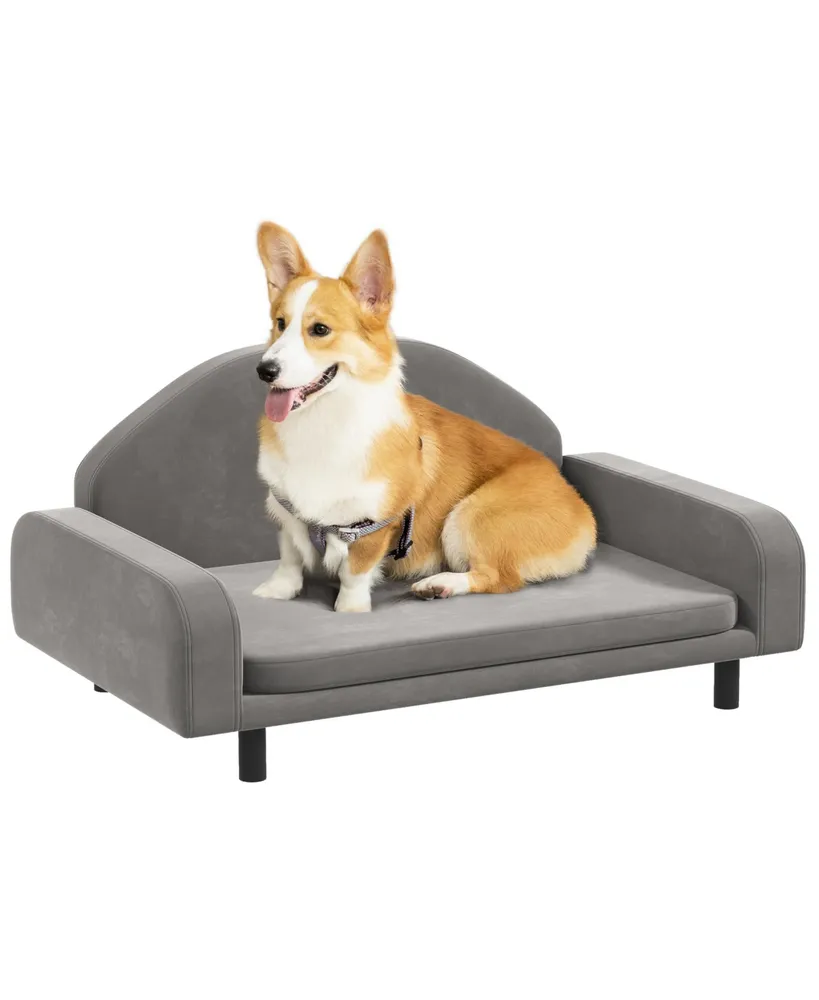 Paw Hut Raised Dog Sofa for Small and Medium Dogs with Soft Cushion, Gray