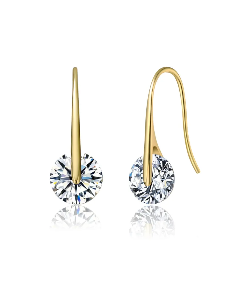 Stylish Modernized Solitaire Drop Earrings