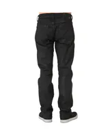 Men's Relaxed Straight Premium Denim Jeans Black Coated