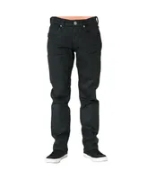 Men's Relaxed Straight Premium Denim Jeans Black Coated