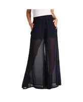 Women's Woven Chiffon Elastic Waist Palazzo Pant