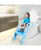 Adjustable Foldable Toddler Toilet Training Seat Chair-Blue