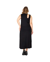 Women's Plus Elegant Cut-Out Knit Jersey Tank Dress