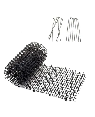 Cat Scat Mat Indoor and Outdoor - Cat Spikes with 12 Garden Staples to Keep of Dog Off Couch and Keep Cats Out of Yard