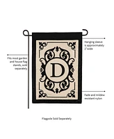 Evergreen Flag Cambridge Chic Letter D Monogram Applique Garden Flag - 12.5" Wide x 18" High