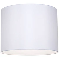 White Hardback Medium Drum Lamp Shade 16" Top x 16" Bottom x 12" High (Spider) Replacement with Harp and Finial - Springcrest