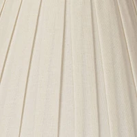 Creme Linen Medium Box Pleat Lamp Shade 7" Top x 14" Bottom x 11" High (Spider) Replacement with Harp and Finial - Springcrest