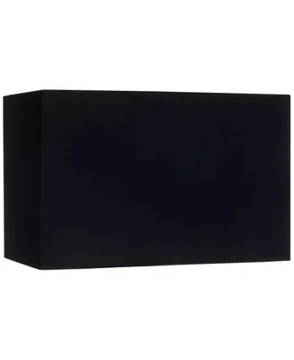 Black Medium Rectangular Hardback Lamp Shade 16" Wide x 8" Deep x 10" High (Spider) Replacement with Harp and Finial - Springcrest