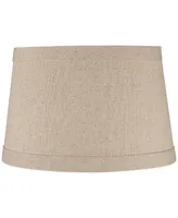 Natural Linen Small Drum Lamp Shade 10" Top x 12" Bottom x 8" High (Spider) Replacement with Harp and Finial - Spring crest