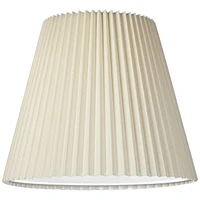 Springcrest 10" Top x 17" Bottom x 14 1/2" High x 14 3/4" Slant Lamp Shade Replacement Large Ivory White Bell Round Traditional Pleated Spider Harp Fi