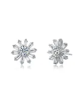 Unique White Gold Plated with numerous Stems stud Earrings