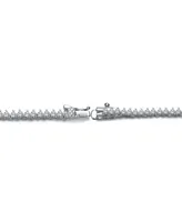 Sterling Silver White Gold Plated and Clear Cubic Zirconia Tennis Necklace