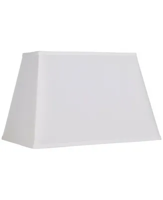 White Large Rectangular Lamp Shade 14" Wide x 6" Deep at Top and 18" Wide x 12" Deep at Bottom and 12" Height (Spider) Replacement with Harp and Finia