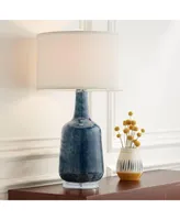 Collin Modern Coastal Table Lamp 26 3/4" High Soft Blue Ceramic Off White Fabric Drum Shade Decor for Bedroom Living Nightstand Bedside Office Kids Ro