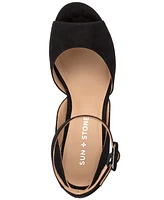 Sun + Stone Women's Reemaa Peep Toe Block Heel Platform Sandals