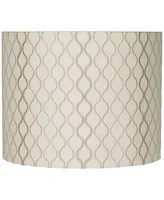 Embroidered Hourglass Medium Lamp Shade 14" Top x 14" Bottom x 11" High (Spider) Replacement with Harp and Finial - Spring crest