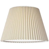 Set of 2 Drum Lamp Shades Ivory Knife Pleat Medium 8" Top x 14.5" Bottom x 10" High Spider with Replacement Harp and Finial Fitting - Spring crest