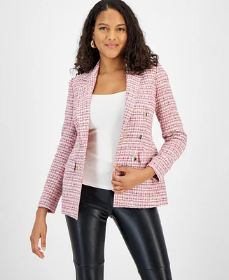 Bar Iii Women's Tweed One-Button Blazer, Created for Macy's