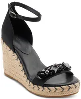 Karl Lagerfeld Paris Catalyna Embellished Wedge Espadrille Sandals