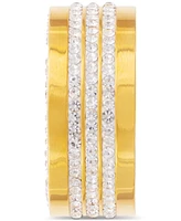 Legacy for Men by Simone I. Smith Men's Crystal Wide Band Gold-Tone Ion-Plated Stainless Steel - Gold