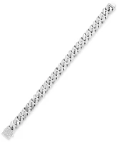 Legacy for Men By Simone I. Smith Men's Crystal Curb Link Bracelet Stainless Steel & Gold-Tone Ion-Plate