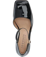 Journee Collection Women's Evangeline Square Toe Stacked Heel Pumps