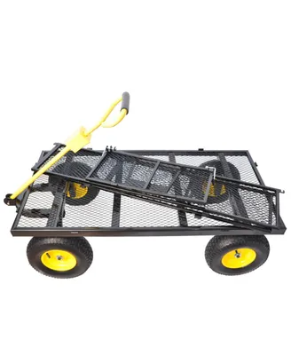 Simplie Fun Wagon Cart Garden Cart Trucks Make It Easier To Transport Firewood Yellow+Black
