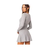 Women's Silver knit mini dress - Gray