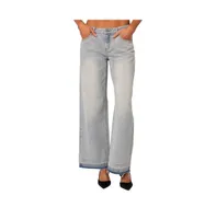 Women's Released hem low rise jeans