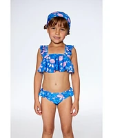 Girl Swimwear Headband Royal Blue Printed Pink Lemon - Toddler Child