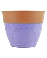 Garden Elements Colored Rim Large Plastic Planter, 15 Inches