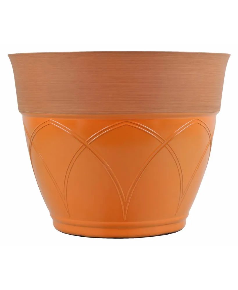 Garden Elements Colored Rim Large Plastic Planter, 15 Inches