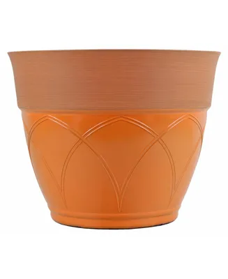 Garden Elements Colored Rim Large Plastic Planter, 15 Inches