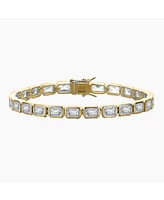 Rachel Glauber Elegant Green Cubic Zirconia Tennis Bracelet