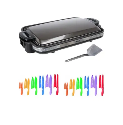 Zojirushi Ea-DCC10 Gourmet Sizzler Electric Griddle with 12-Piece Knife Set - Assorted Pre