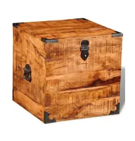 Storage Chest Cubic Rough Mango Wood